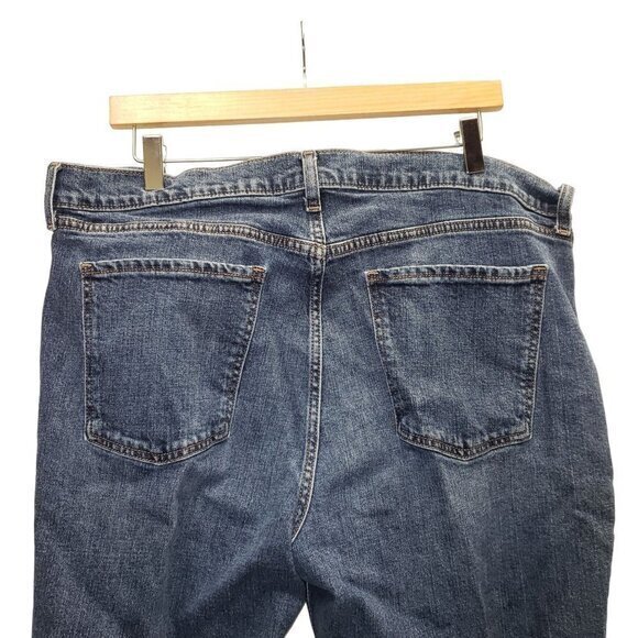 Old Navy Mid-Rise Boyfriend Womens Jeans Size 16 Blue Denim Raw Hem Pre-Owned - Picture 4 of 8